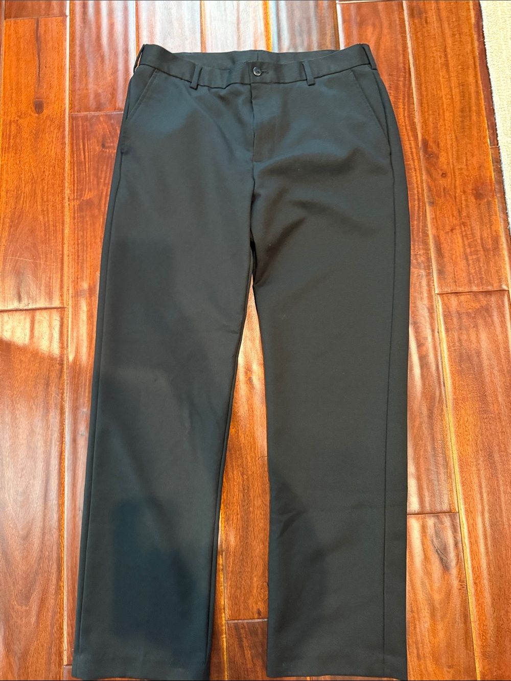 Van Heusen Black Men's Dress Pants - Straight Leg